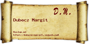 Dubecz Margit névjegykártya